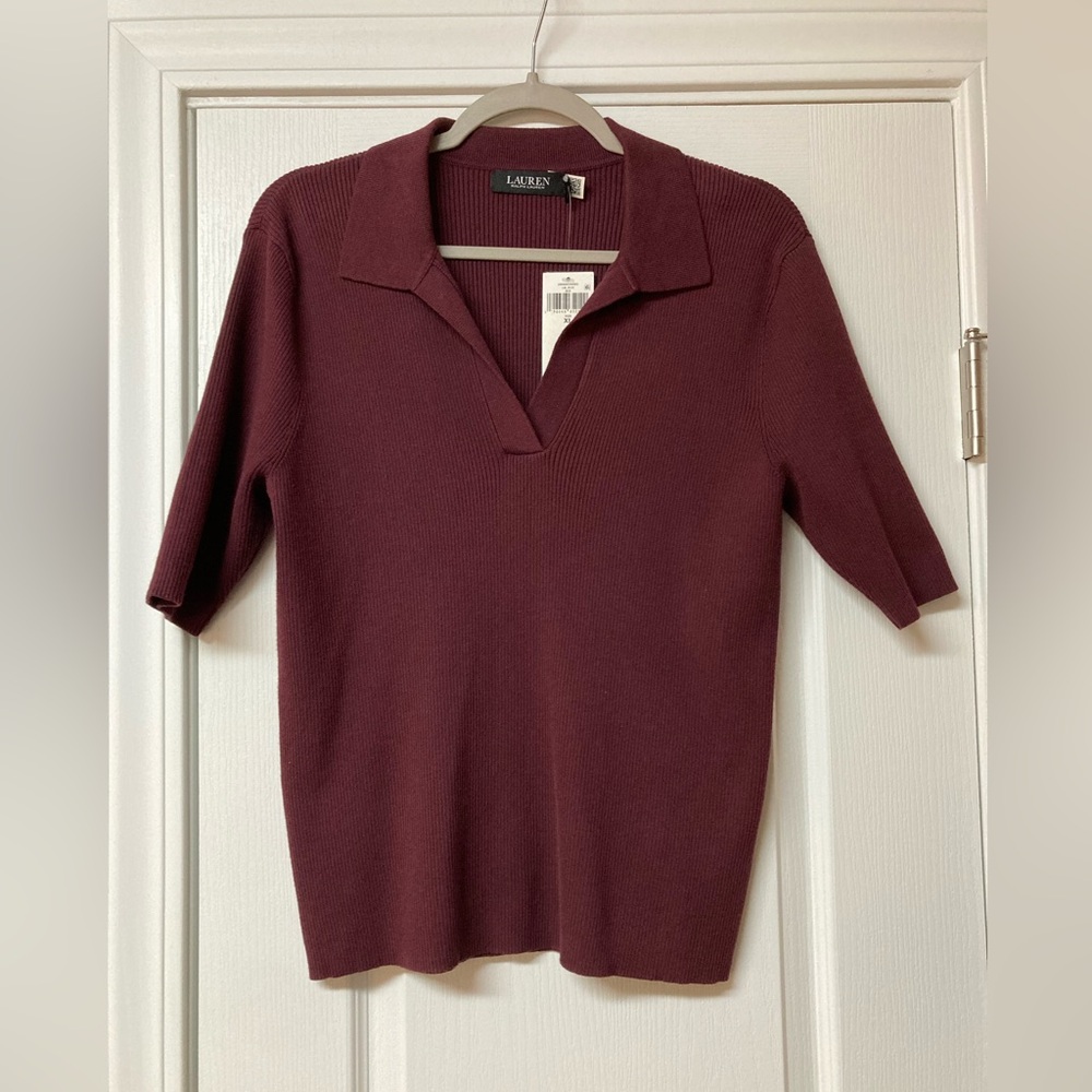 Lauren Ralph Lauren Bordeaux Stretchy Sweater